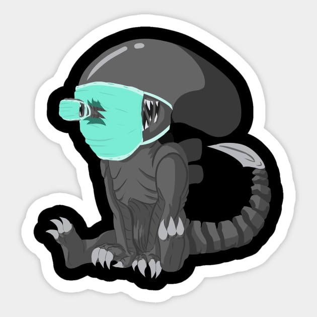 Stay Safe Xenomorph Sticker by Chuckle Print